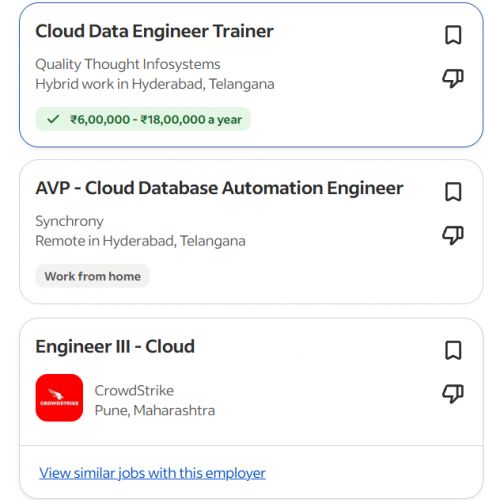 AI for Cloud Computing internship jobs in Noida